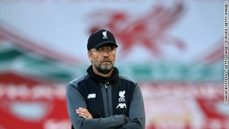 LIVERPOOL, ENGLAND - JUNE 24:  Liverpool manager Jurgen Klopp looks on prior to the Premier League match between Liverpool FC and Crystal Palace at Anfield on June 24, 2020 in Liverpool, England. (Photo by Shaun Botterill/Getty Images)